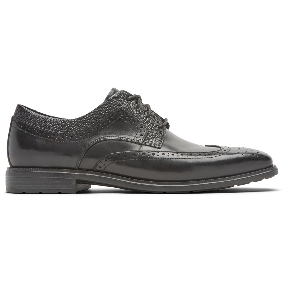 Zapatos De Vestir Rockport Hombre Mexico - Dres Sports Business 2 Wingtip Negros - IREBD7548